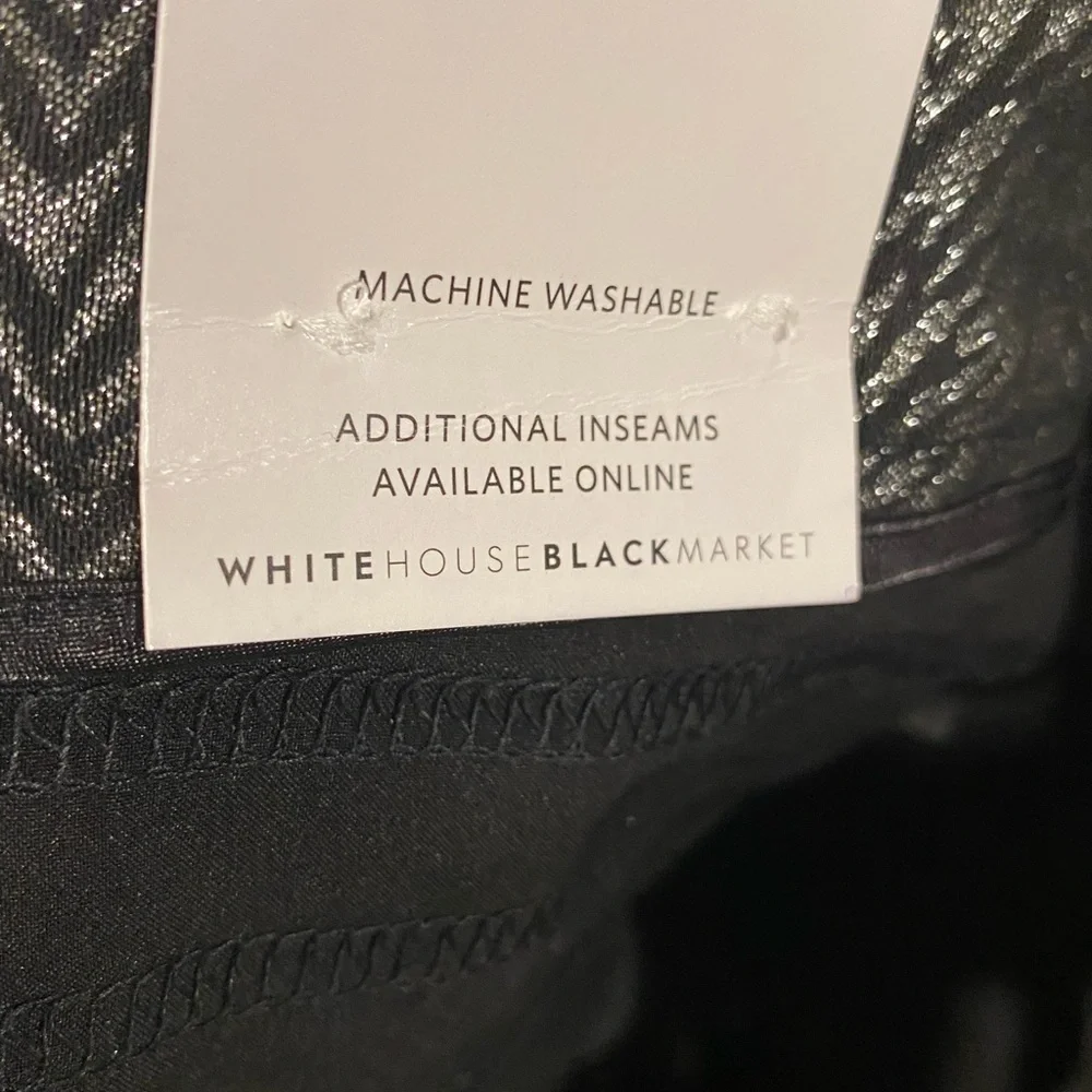 White House Black Market Black & Silver Patterned Skinny Pants